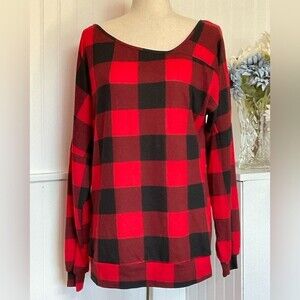 Buffalo Plaid Long Sleeve Top Size Small